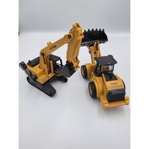 2~Le Fan Yellow Black Plastic Bulldozer & Excavator Movable Parts Toys‎